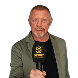 Boris Becker mit Sportdeutschland.TV Mikrofon Boris Becker mit Sportdeutschland.TV Mikrofon